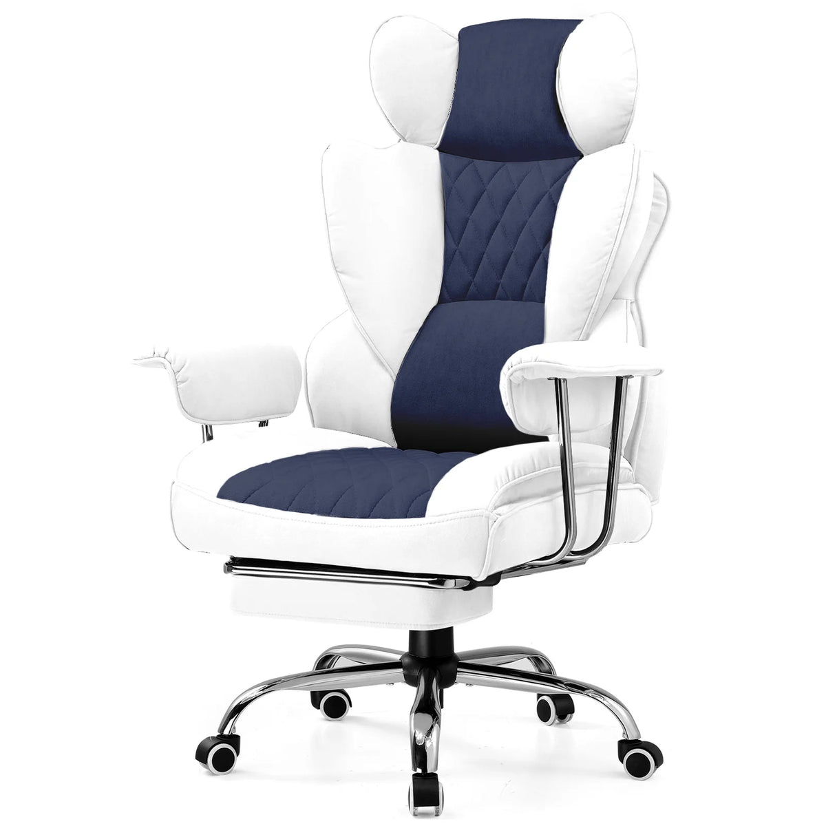 Comhoma Big And Tall Ergonomic Office Gaming Chair With Footrest Adjustable Pocket Spring Lumbar Support Fabric Back