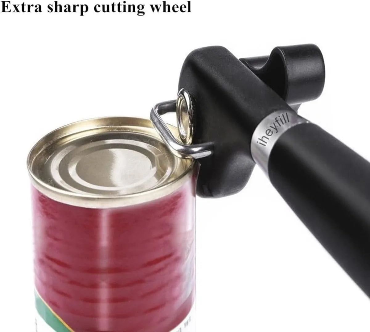 Manual Can Opener Stainless Steel Safe Cut Smooth Edge Handheld For Kitchen Use Durable Zinc Alloy Body