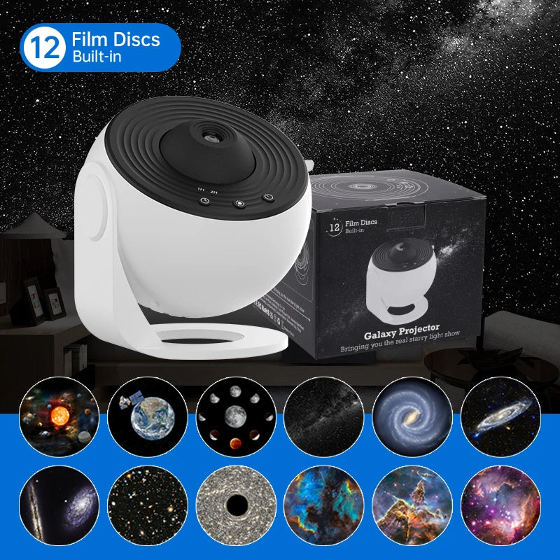 AUSYLE Celestial Nightlight Multifunctional Galaxy Projector 360 Degree Starry Sky