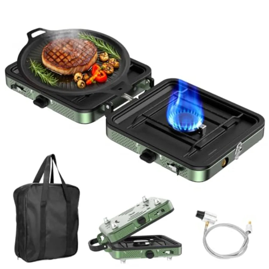 Portable Dual Fuel Camping Stove With Wind Shield And Rapid Auto Ignition