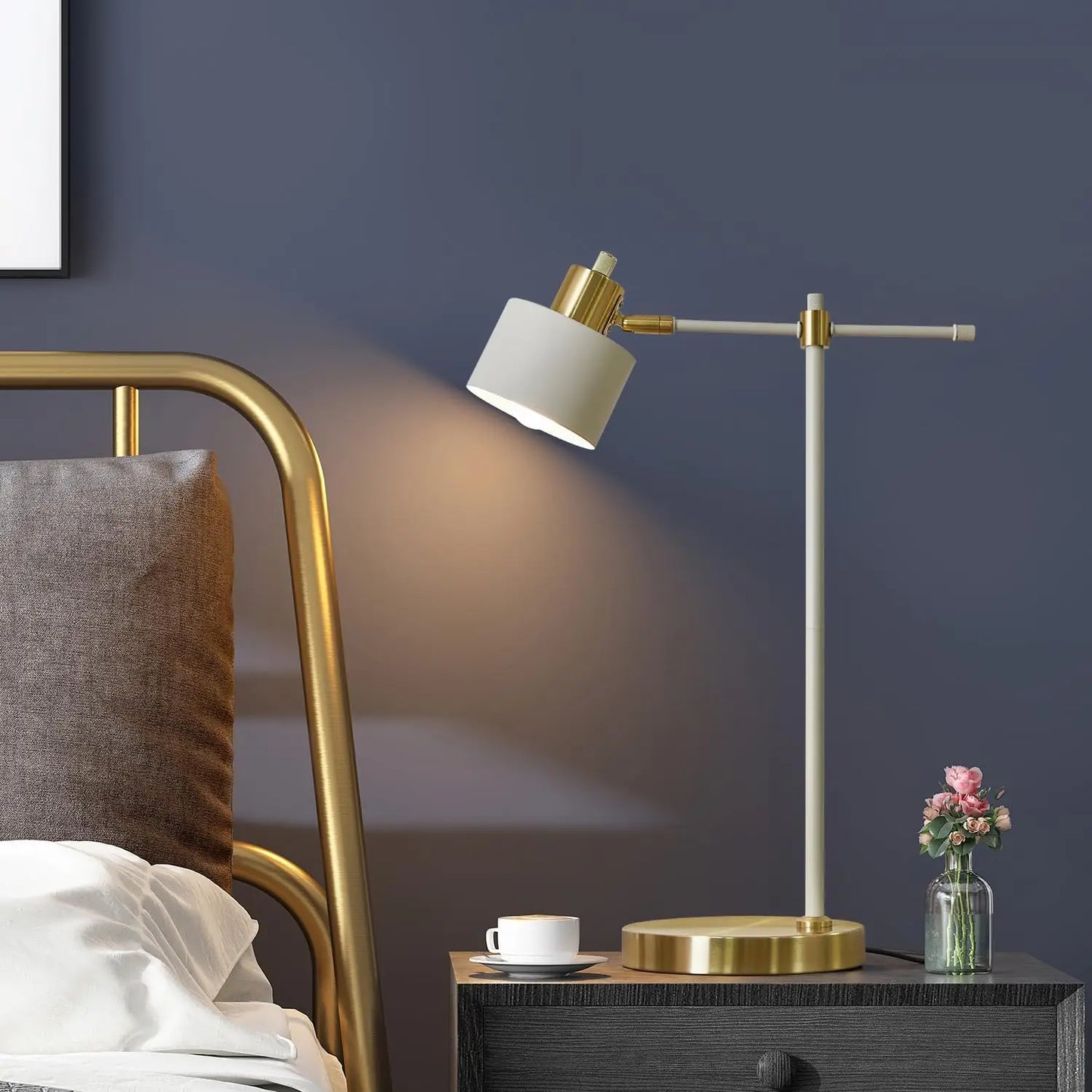 Industrial LED Desk Lamp With Adjustable Arm Bulbs Included Rotates 270 Degrees Tilts 45 Degrees