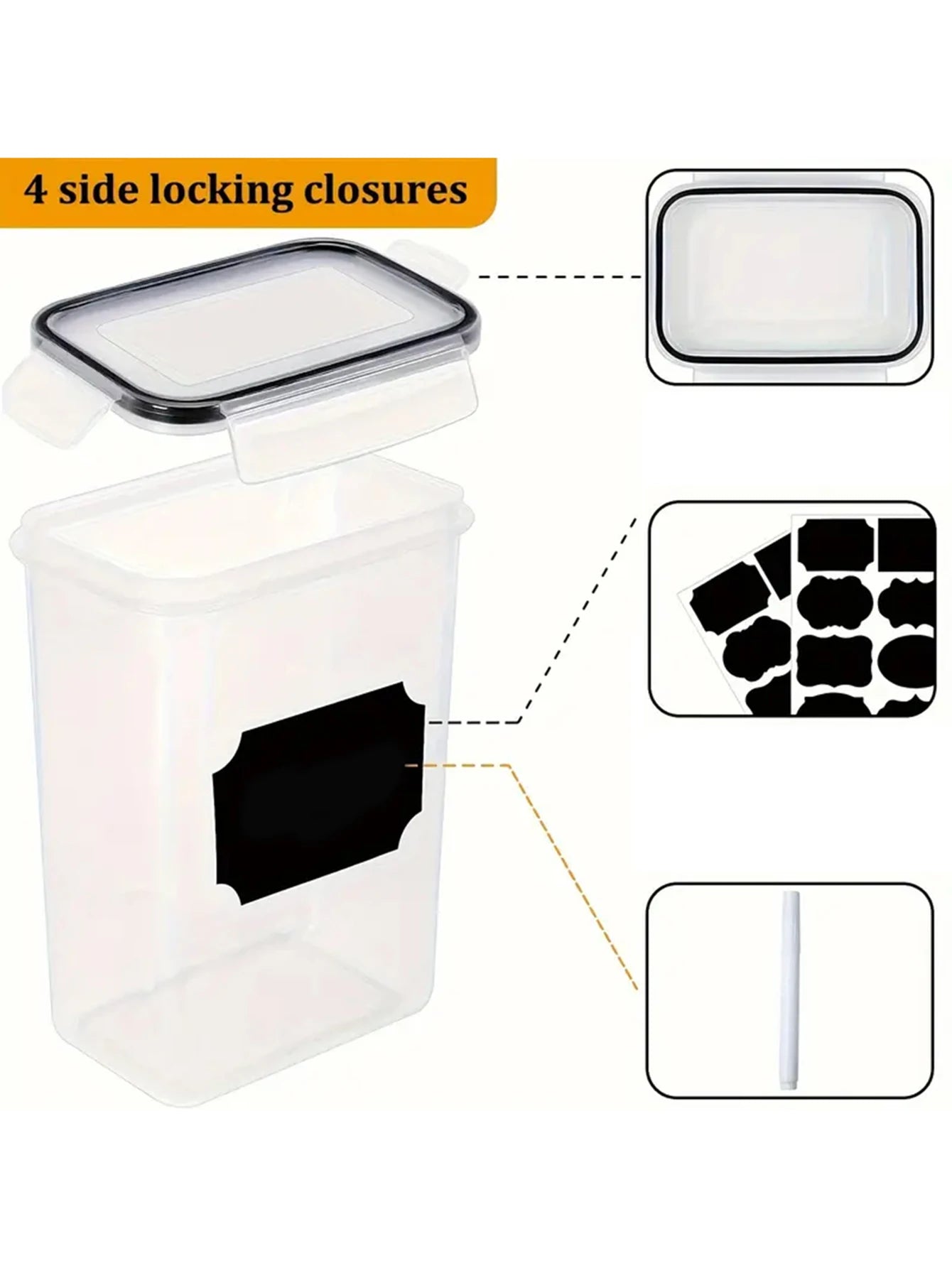 Airtight Food Storage Containers With Labels 24 Pack Four Sizes 28oz 40oz 56oz 85oz For Flour Grains Spices
