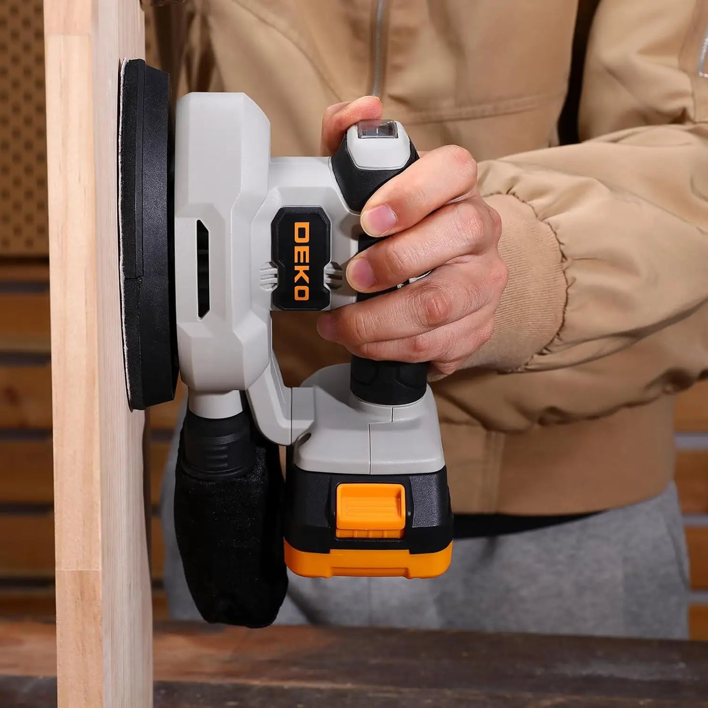 DEKO Multi-Function Mouse Sander Electric Tool with Dust Collector and Attachments for Home DIY