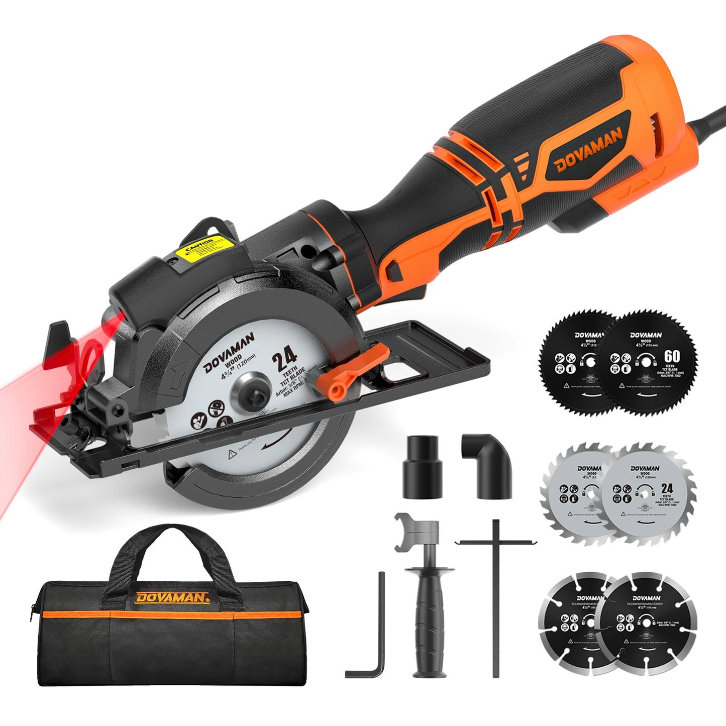 DOVAMAN 5.8A Circular Saw With Laser Guide And Six Blades