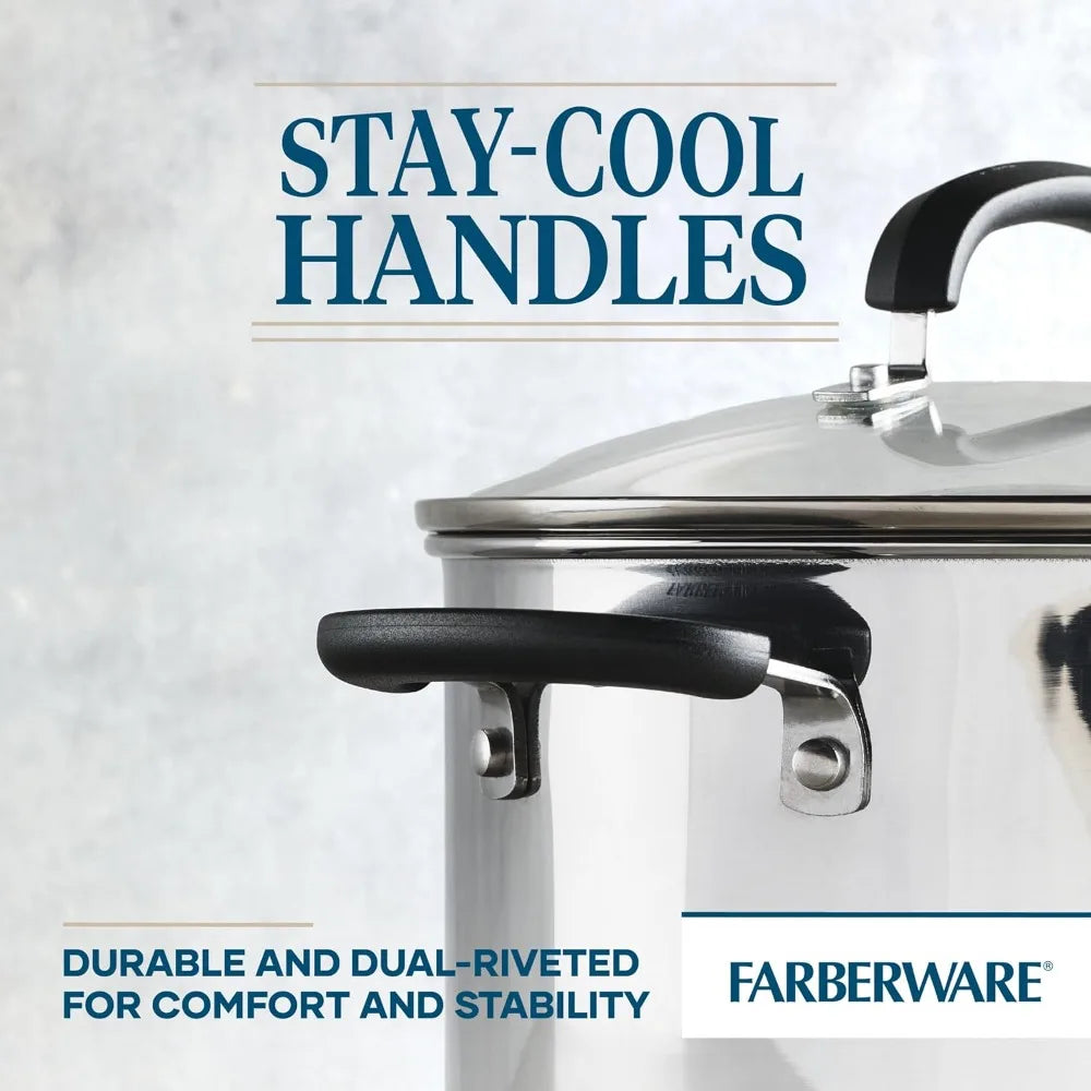 Premium Stainless Steel ProfessionalGrade Dutch CookingOven With Glass Lid InductionCompatible