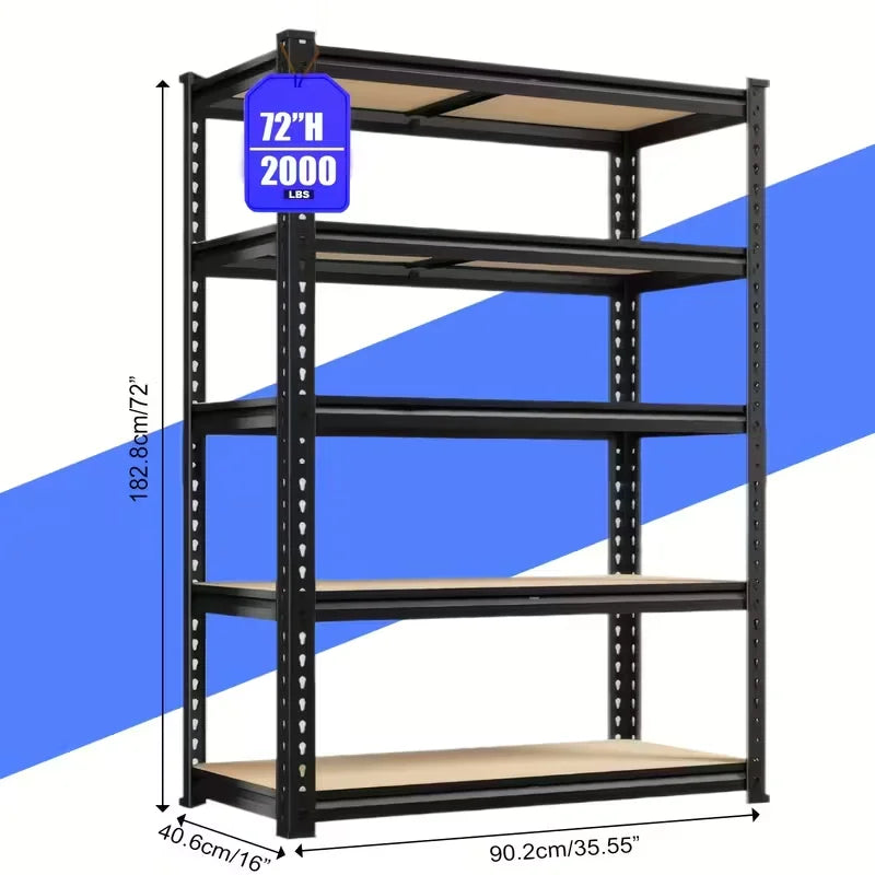Nnovaro Commercial Grade Adjustable Metal Double Layer Column Shelving Rack