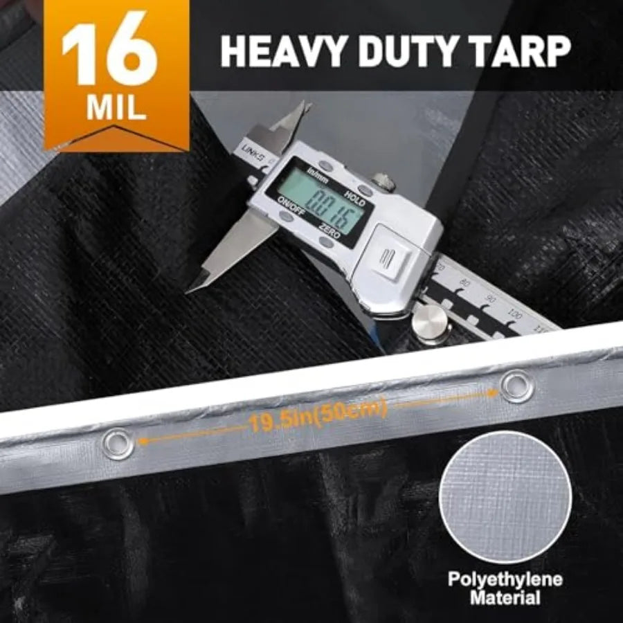 Heavy Duty Waterproof Tarp Cover With Rustproof Reinforced Grommets