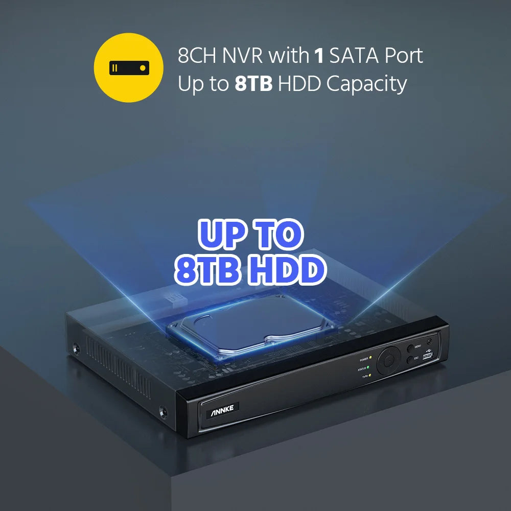 Annke 8 Channel PoE NVR H265 4K IP Surveillance Recorder With Flexible Storage And Smart Detection