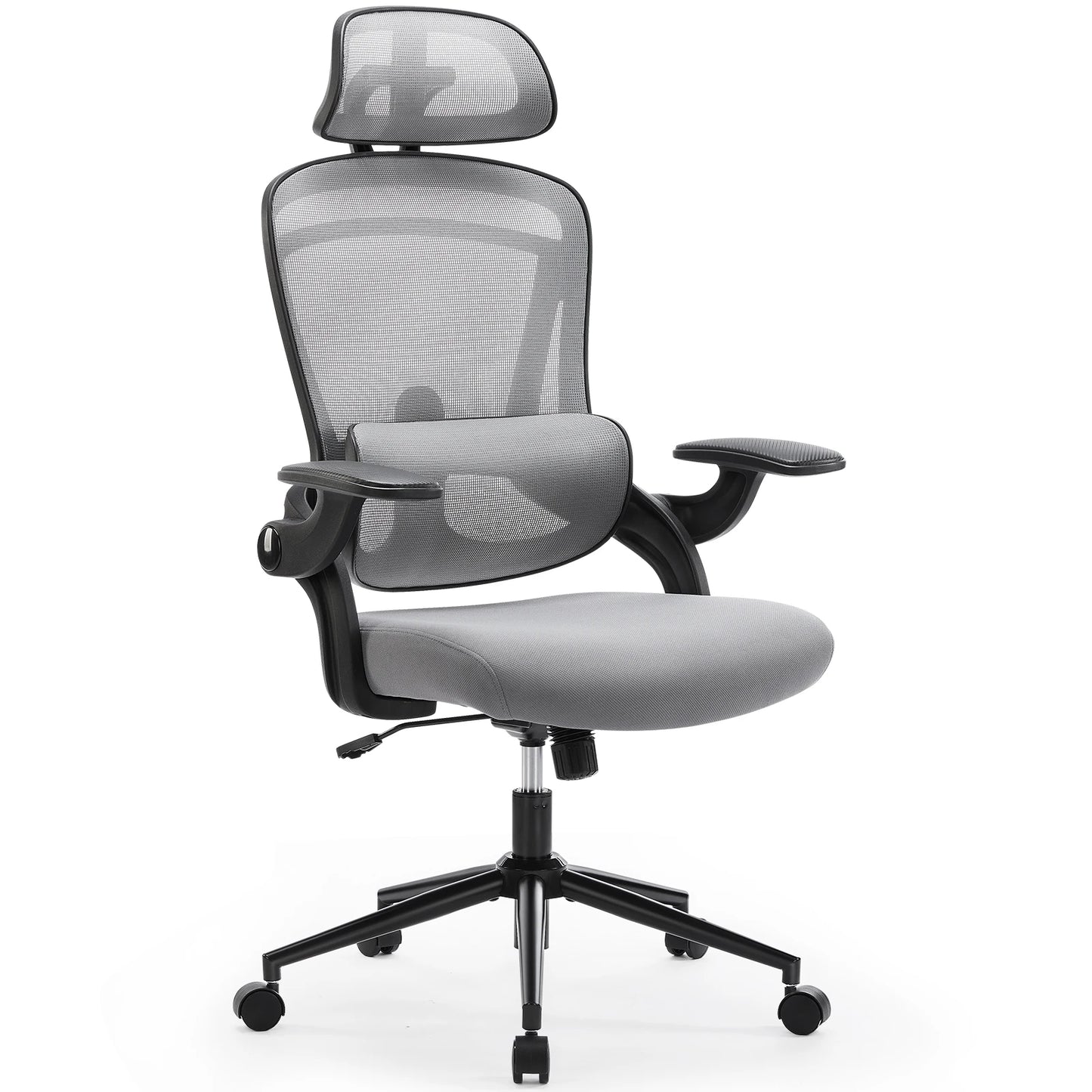 JHK Ergonomic Breathable Mesh Lumbar Office Chair With Tilt Back Adjustable Headrest Lumbar Support And Armrests