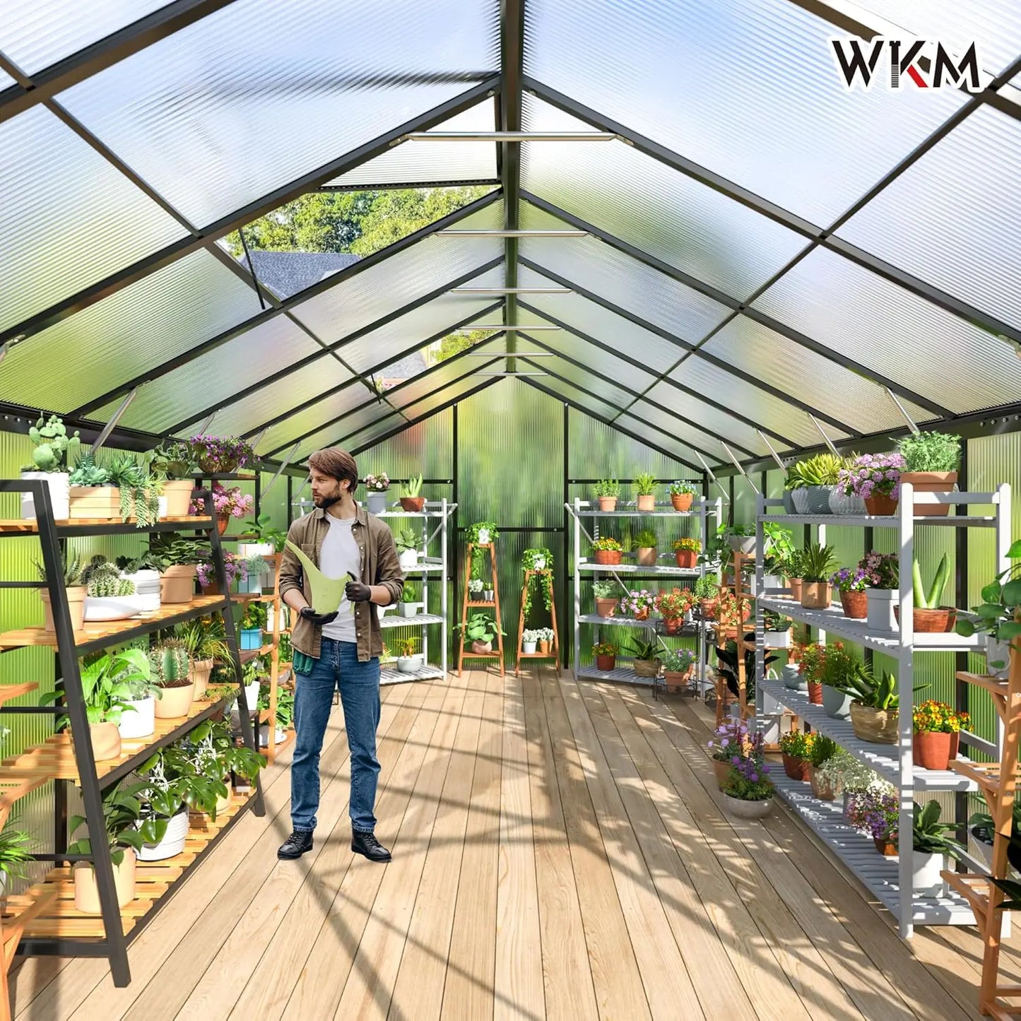 IndustrialGrade Polycarbonate Greenhouse Featuring HeavyDuty Aluminum Frame And Roof Vent