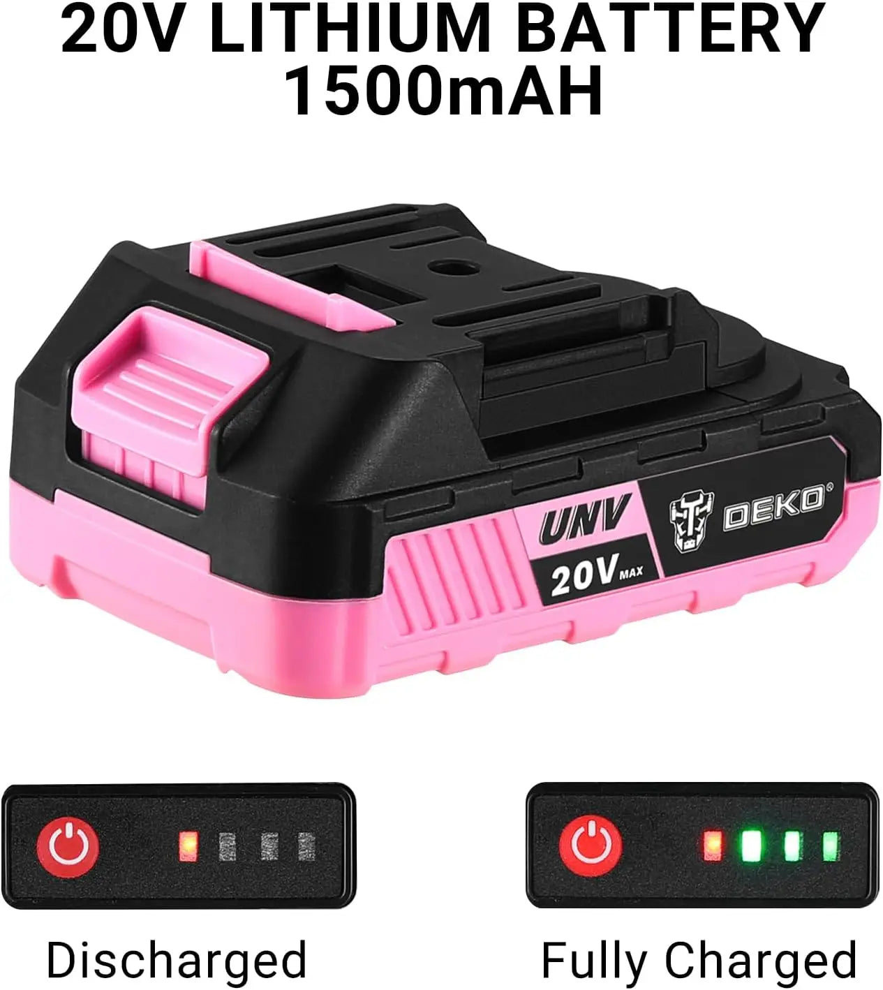 Deko 20V Cordless Drill Set With Variable Speed 0-1350 RPM