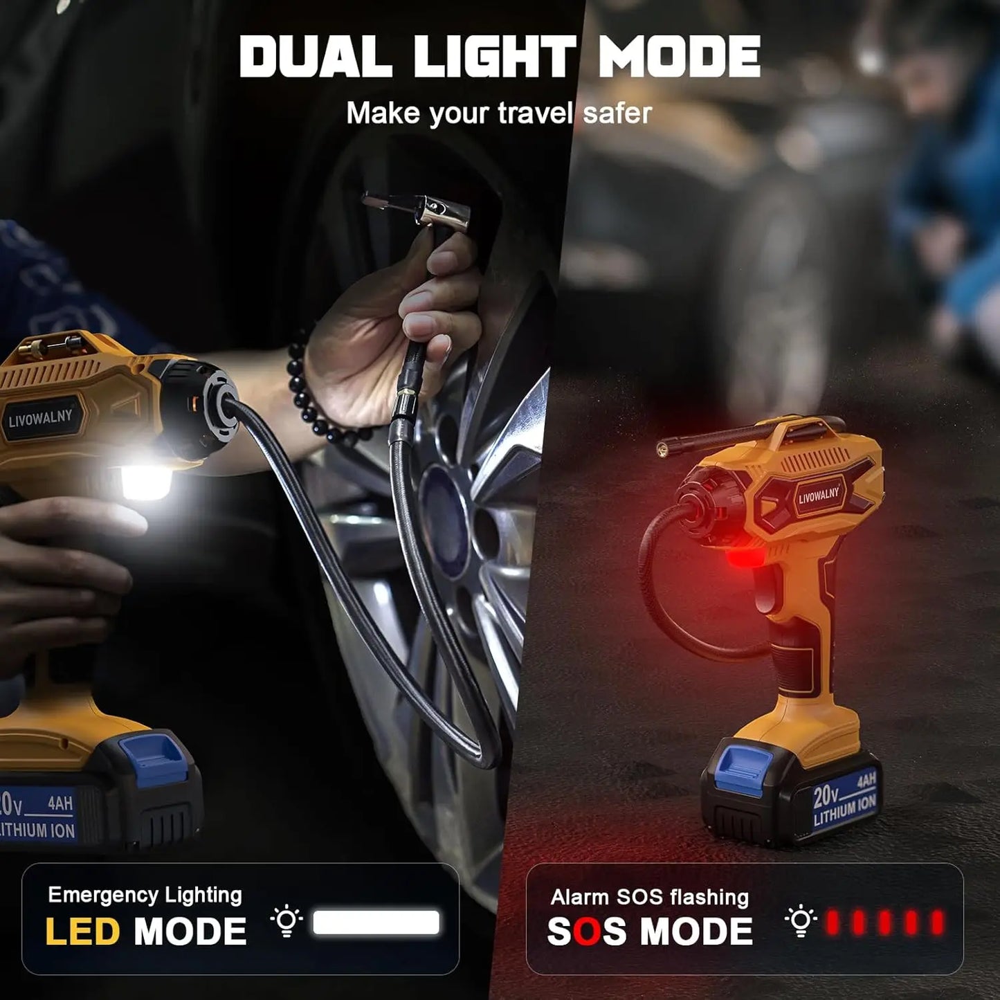 DEWALT 20V Max Cordless Tire Inflator With LCD Display Portable Pump Up To 160 PSI