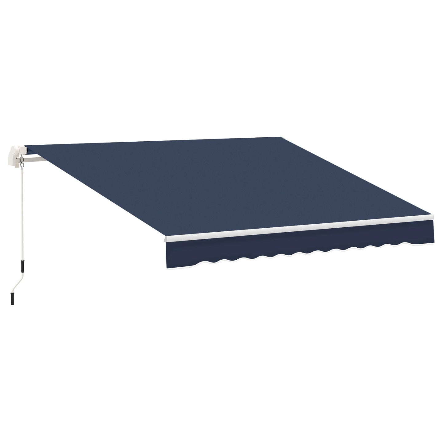 Outsunny Retractable Patio Awning With Manual Crank Aluminum Frame For Deck Shade And Sun Protection