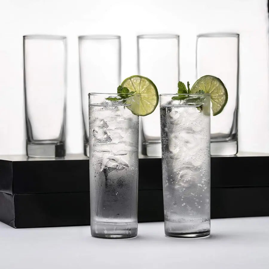 Premium Lead-Free Highball Glassware Set for Tom Collins Crystal-Clear Glassware