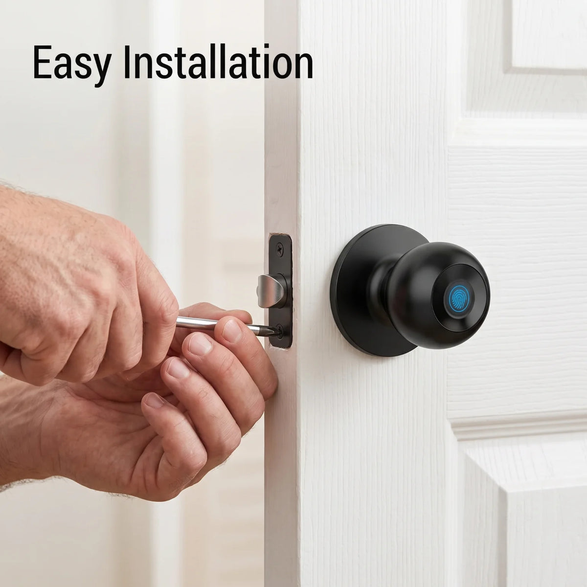 Zinc Alloy Smart Fingerprint Door Knob Keyless Entry Interior Door