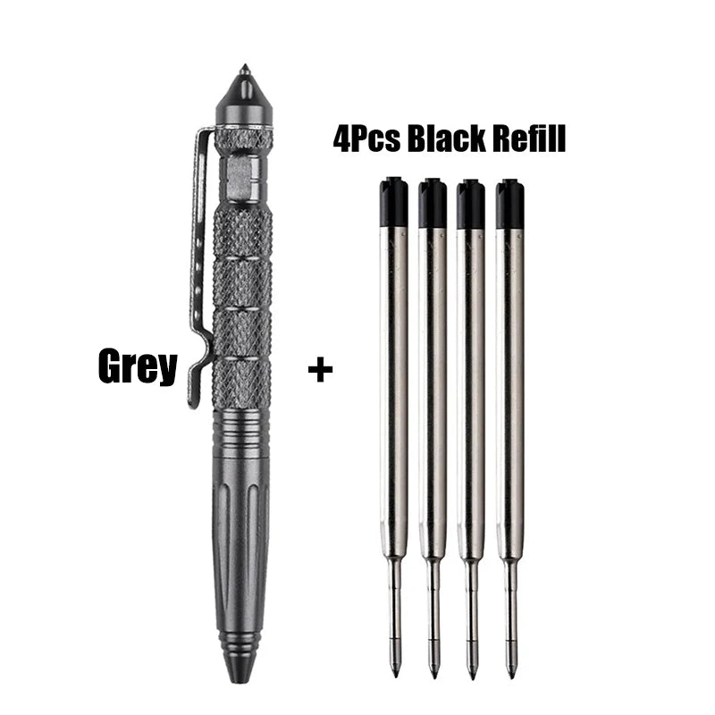 Portable Tactical Pen Self Defense Multitool AviationGrade Aluminum Glass Breaker