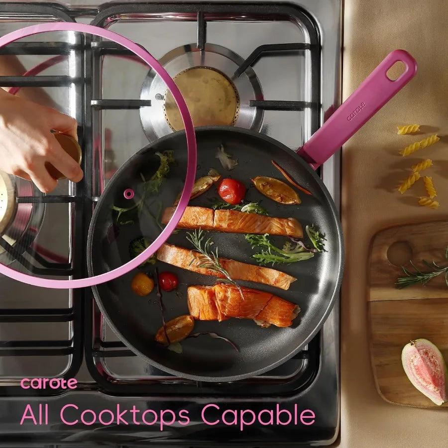 Non Stick Pots and Pans Set Cookware Sets Nonstick Kitchen Cooking Set with StayCool Handles with Silicone Tools and Pot Protec