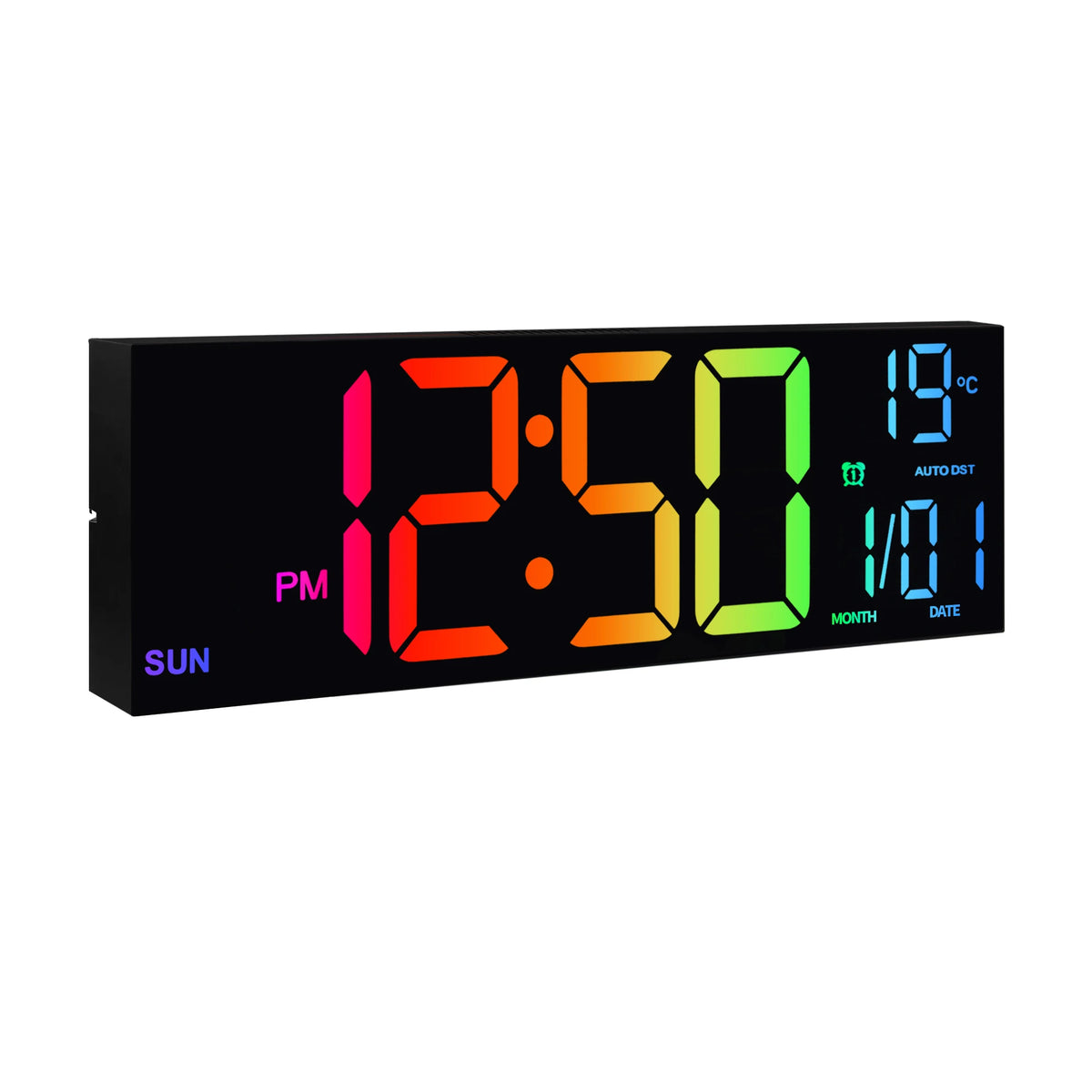Digital Wall Clock With LED Display, Remote, Alarm, Temperature, DST