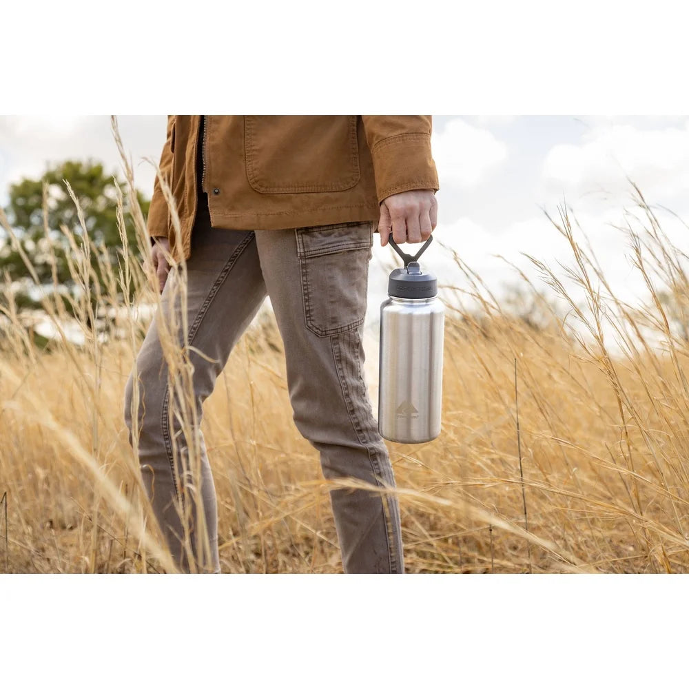Insulated Stainless Steel Water Bottle With Flip Top Lid Vacuum Seal Durable Camping Travel