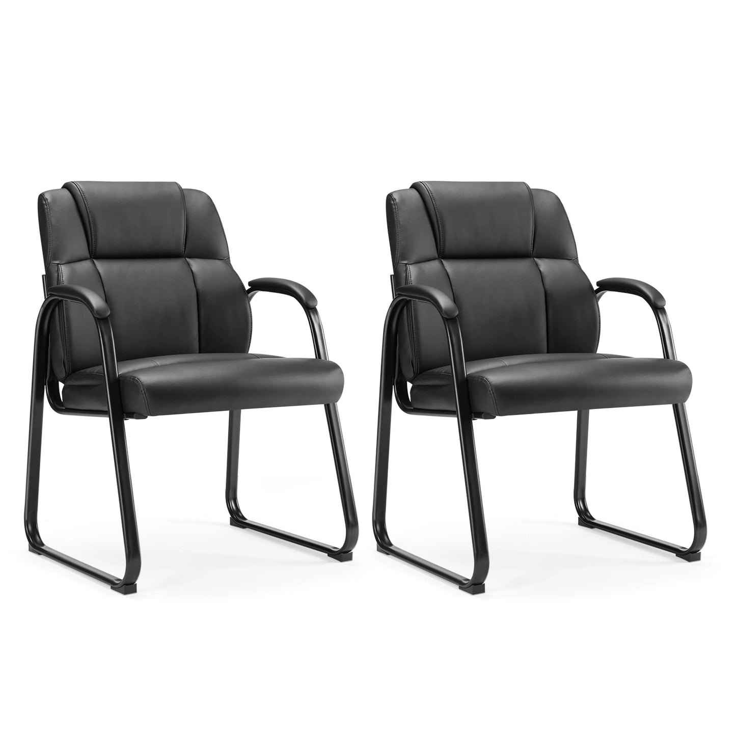 JHK Ergonomic PU Leather Office Chair With Padded Backrest And Armrests Supports Up To 300 Lbs