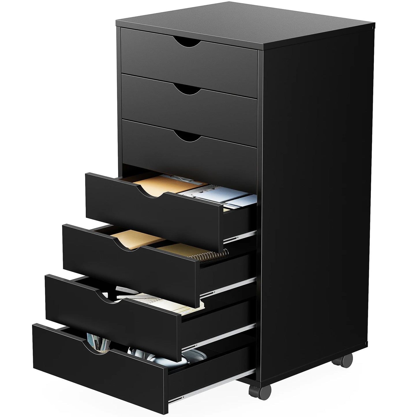 JHK 7 Drawer Chest Dresser Rolling Storage Cabinet