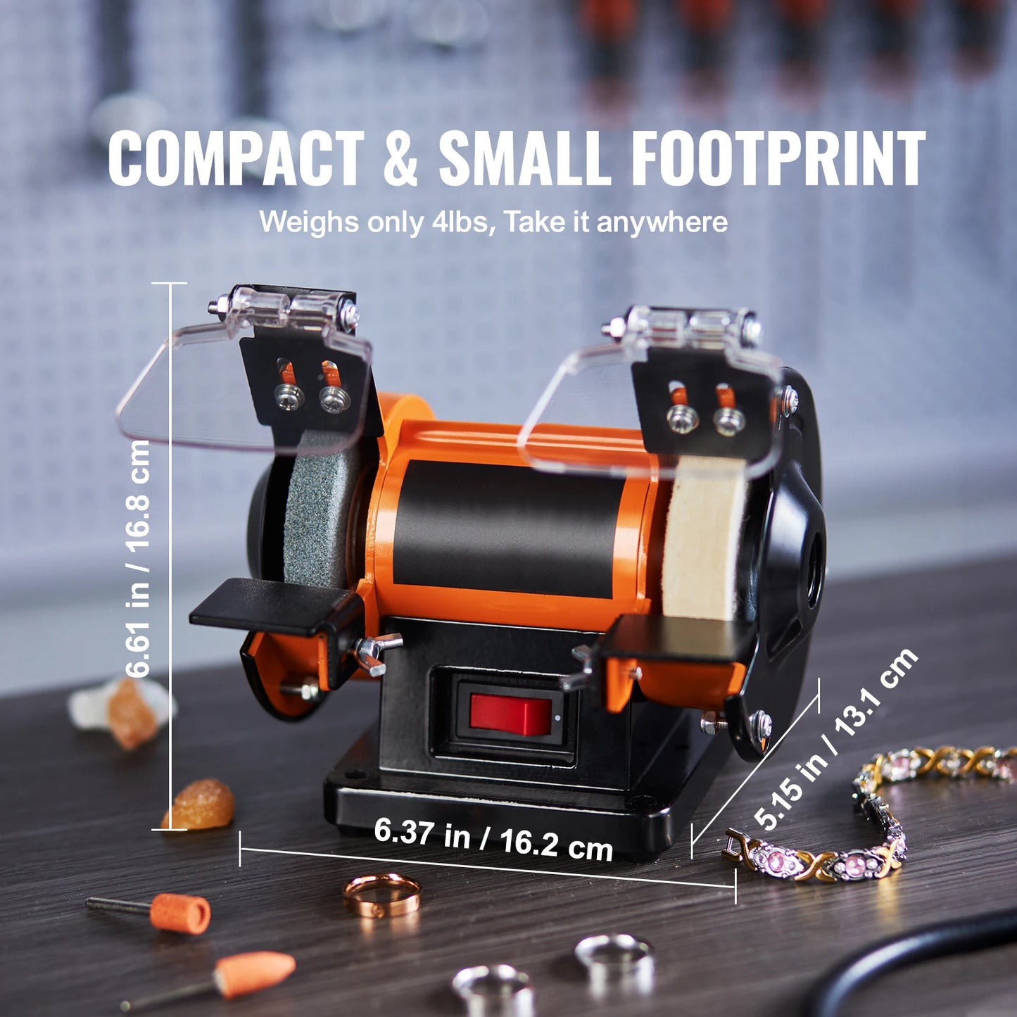 SucceBuy Jewelry Polisher Buffer Brushless Adjustable Speed Bench Grinder for Gemstones
