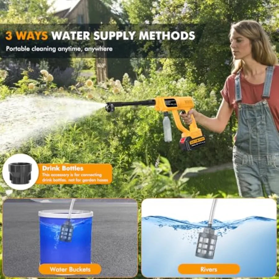 Cordless 1700 PSI Pressure Washer For Cars And Home Cleaning Portable Battery Not Included Indoor And Outdoor Use