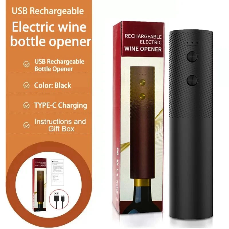 Homefish Rechargeable Electric Wine Bottle Opener Cordless USB Corkscrew For Easy One Touch Openings