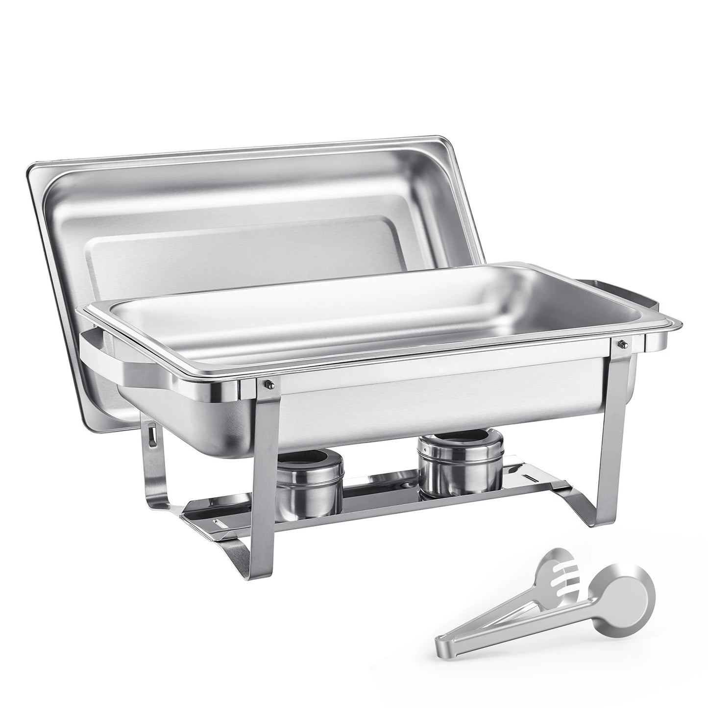 SucceBuy 8 Qt Chafing Dish Buffet Set Stainless Steel Chafer With 2 Full Size And 4 Half Size Pans