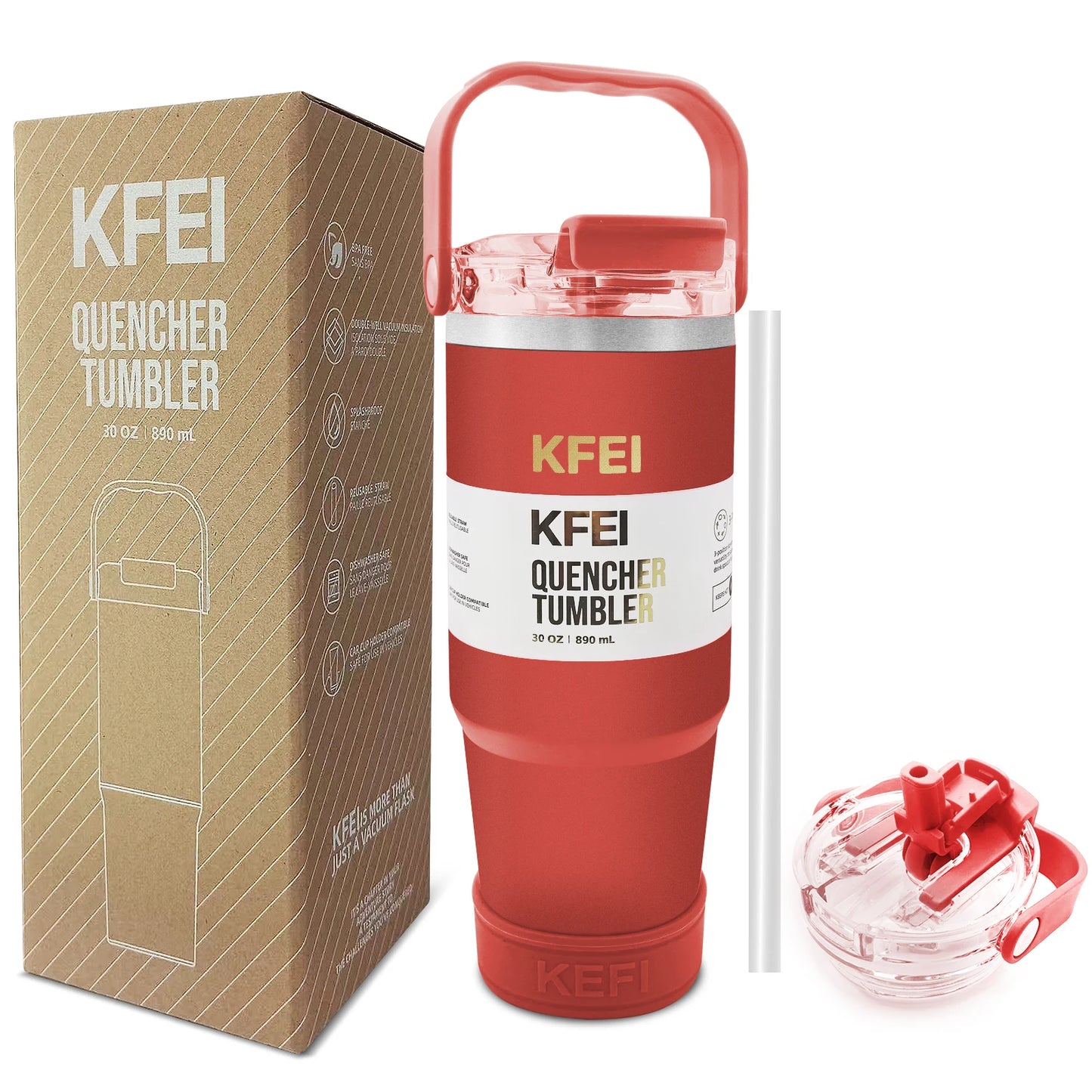 Vacuum Insulated Double Wall Stainless Steel Tumbler With Lid And Straw Keeps Beverages Hot Or Cold For Up To Six Hours
