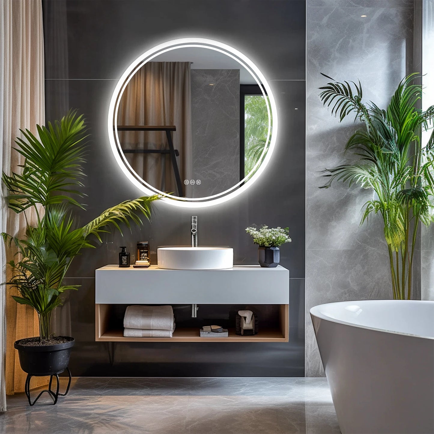 Wisfor Bathroom Mirror With LED Backlit Anti Fog Dimmable