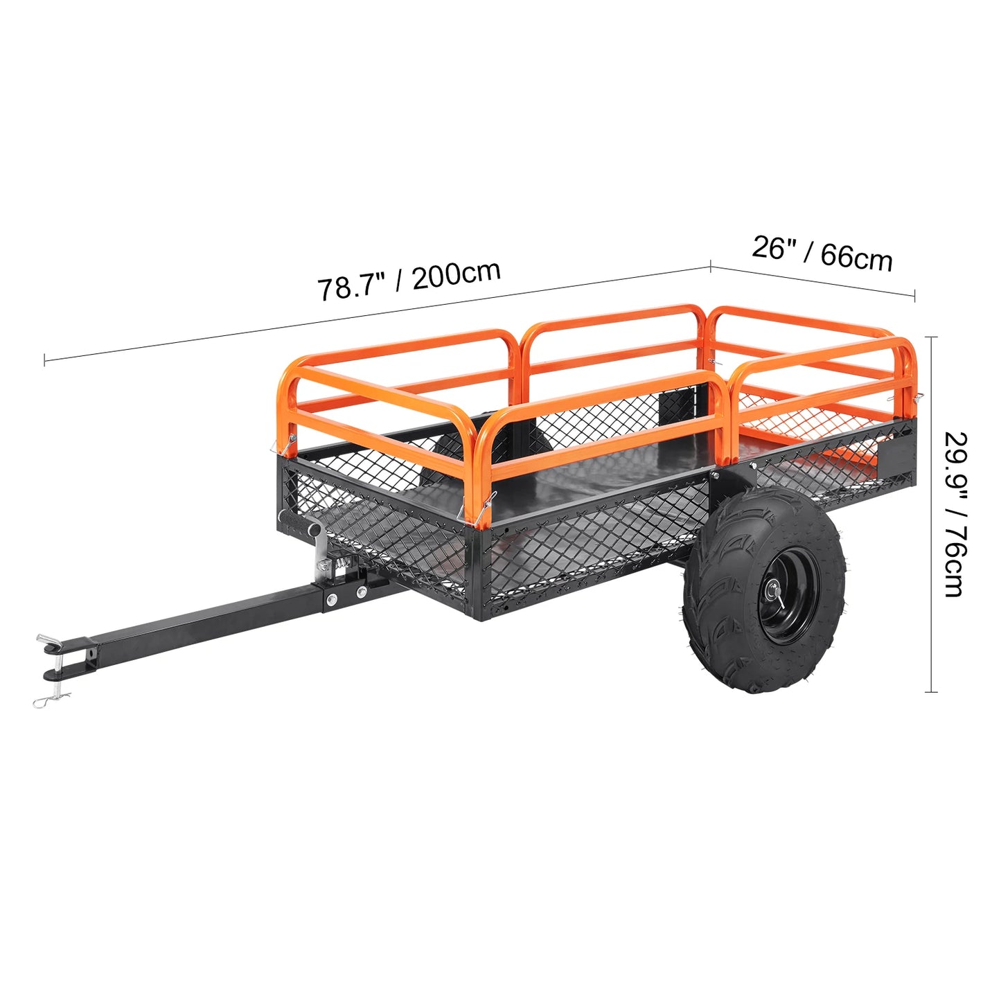 SucceBuy Heavy Duty ATV Dump Trailer Tow Behind Dump Cart 12 To 15 Cu Ft Capacity Q195 Steel