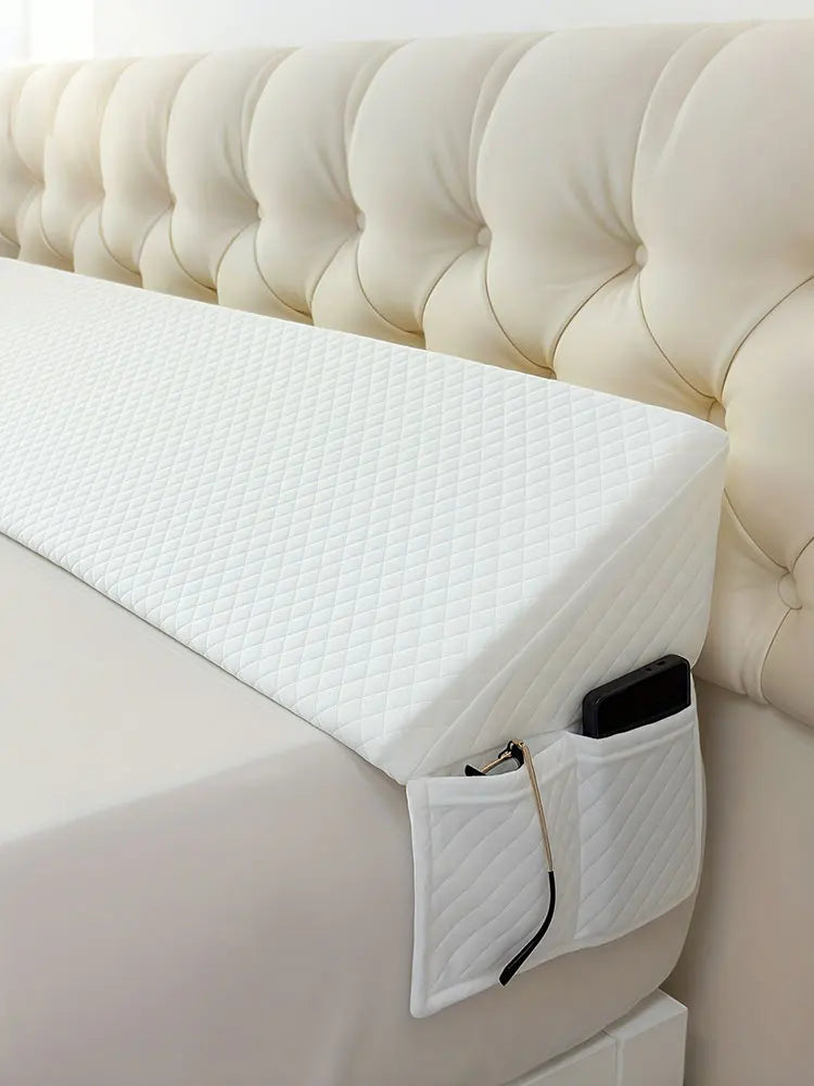 Memory Foam Bed Wedge Pillow For Headboard Support And Spine Alignment To Reduce Snoring And Improve Sleep Quality