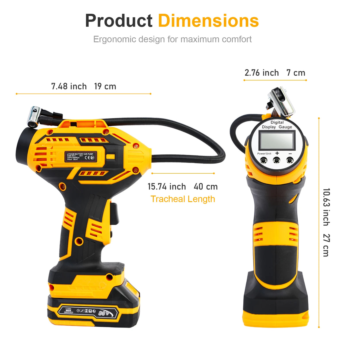 20V Portable Car Tire Inflator Air Compressor Digital Display For Cars Bikes