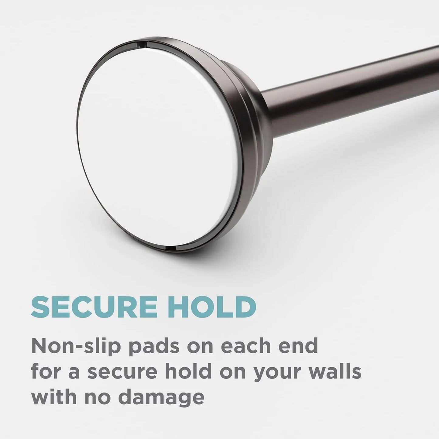 Curved No Drill Tension Shower Rod Rustproof For Bathroom Adds 6.5 Inches Of Interior Space Adjusts 50 To 72 Inches