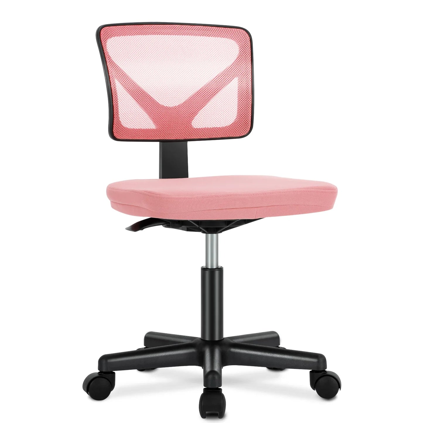 JHK Mesh Lumbar Support Armless Office Chair With Wheels 360 Degree Swivel Breathable Mesh Seat