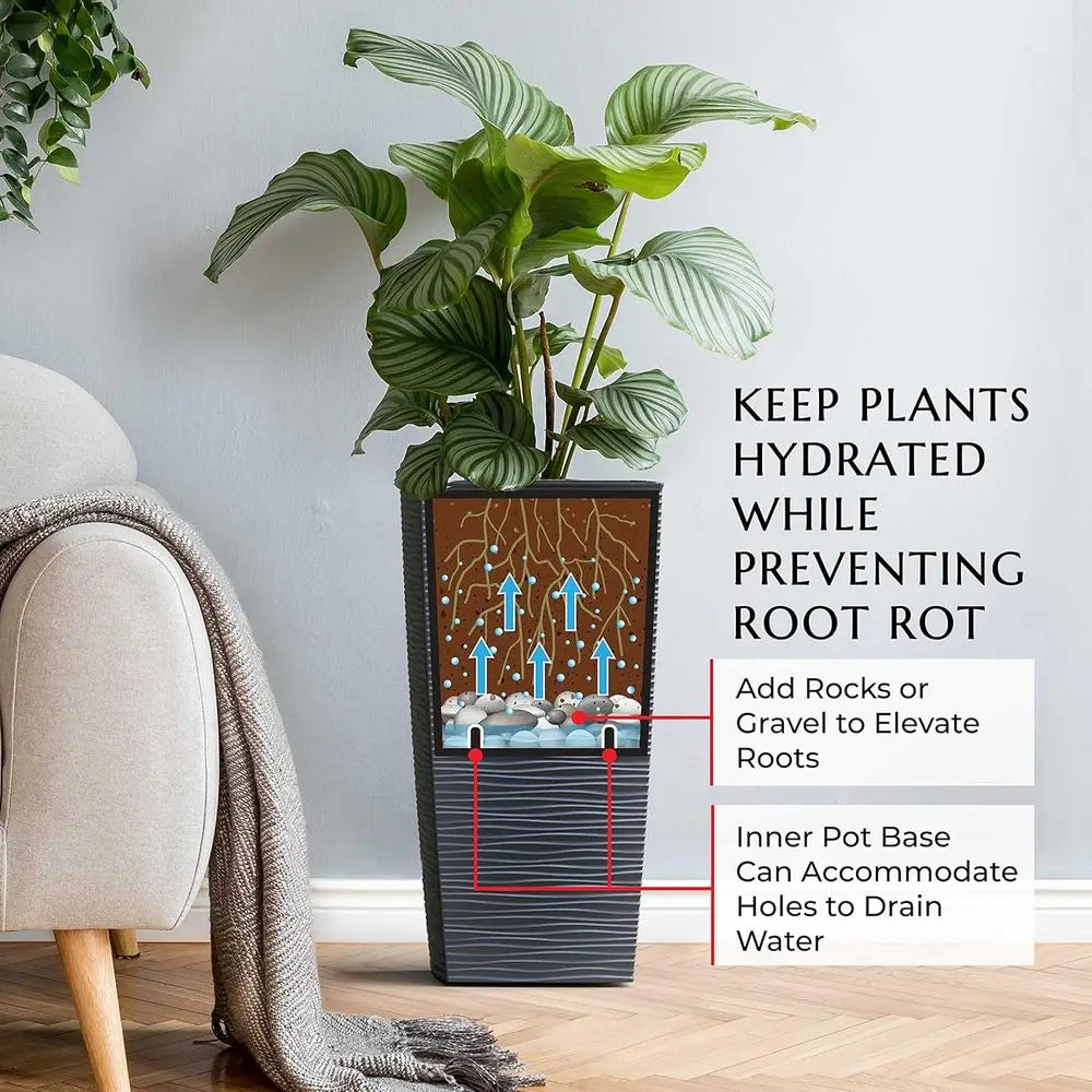 Janska Resin Heavy Duty Planter Indoor Outdoor Weatherproof AllWeatherResistant Durable
