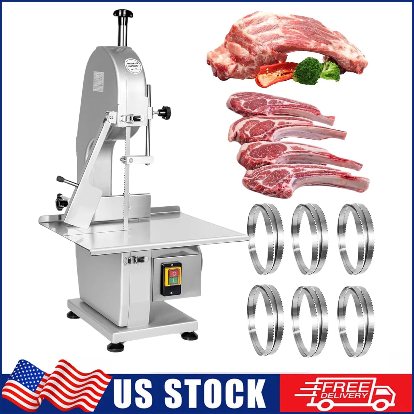 SHICUO 1500W Commercial Electric Bone Saw Machine Meat Processing