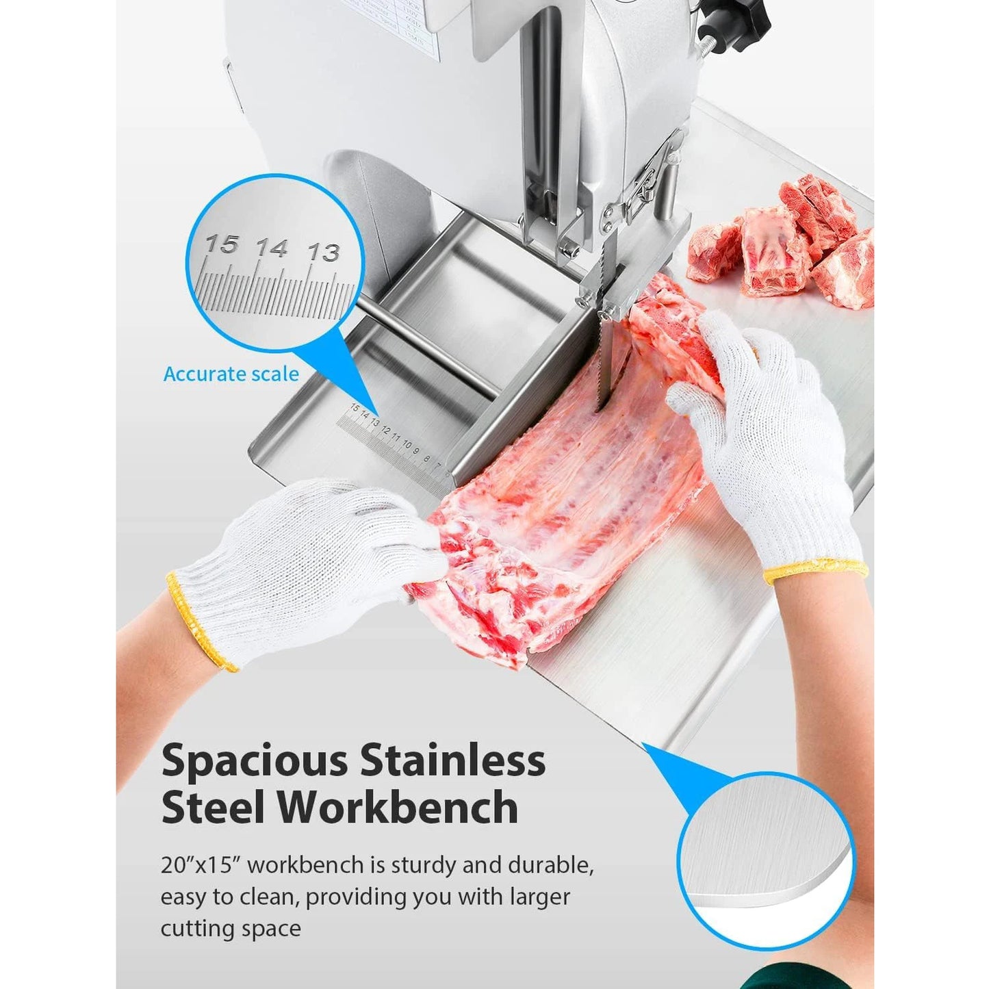 SHICUO 1500W Commercial Electric Bone Saw Machine Meat Processing