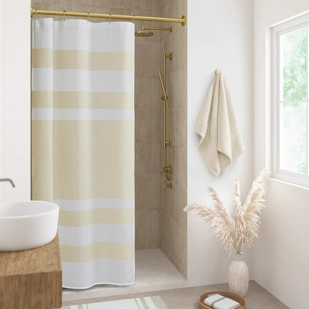 Shower Curtain With PremiumGrade Treated Polyester Finish DurablePlus For Bathroom