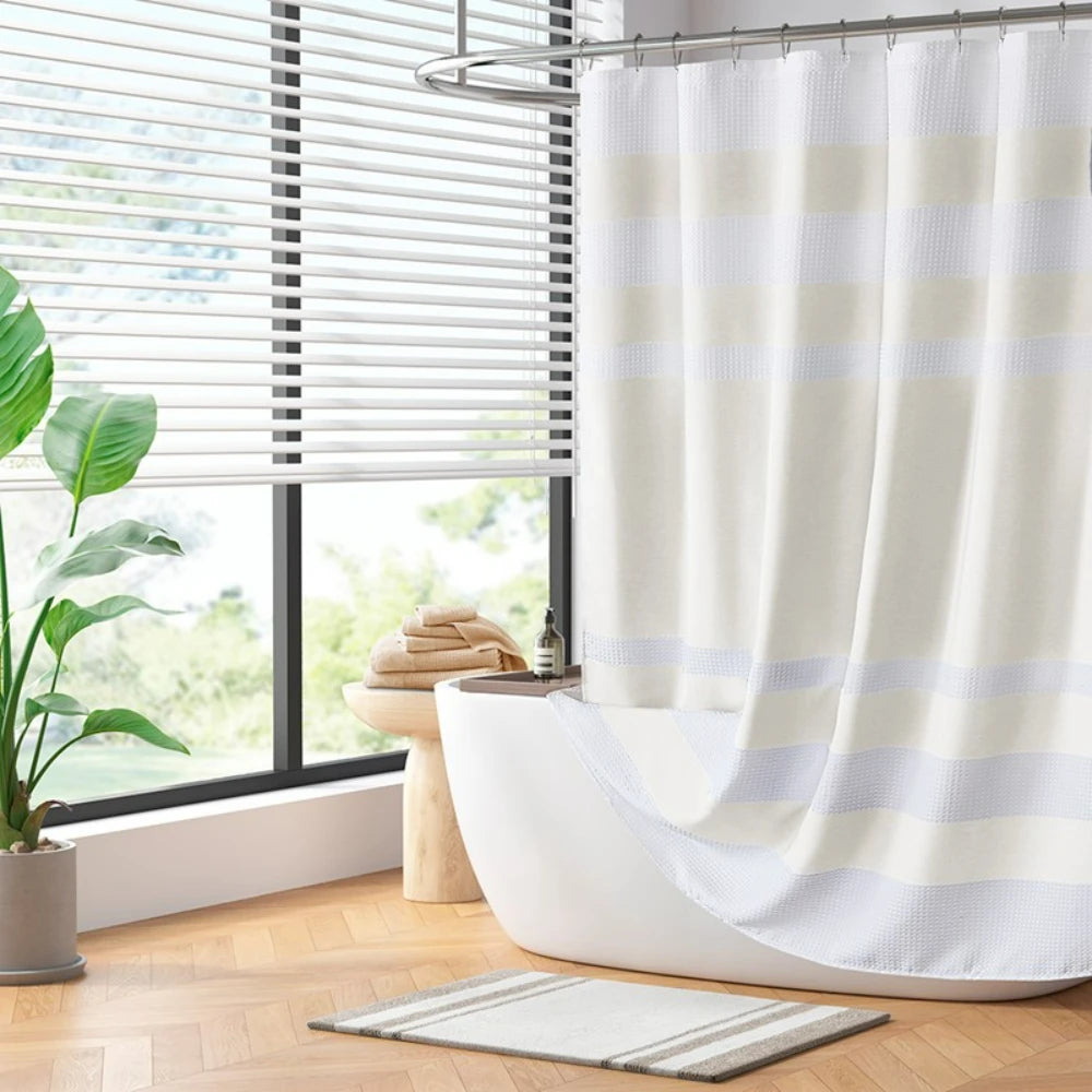Shower Curtain With PremiumGrade Treated Polyester Finish DurablePlus For Bathroom
