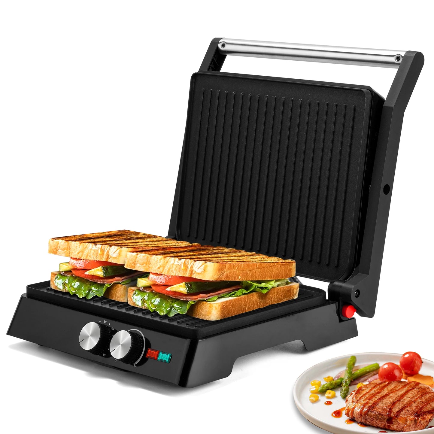 Suslas Electric Panini Press Grill Three In One Waffle Maker