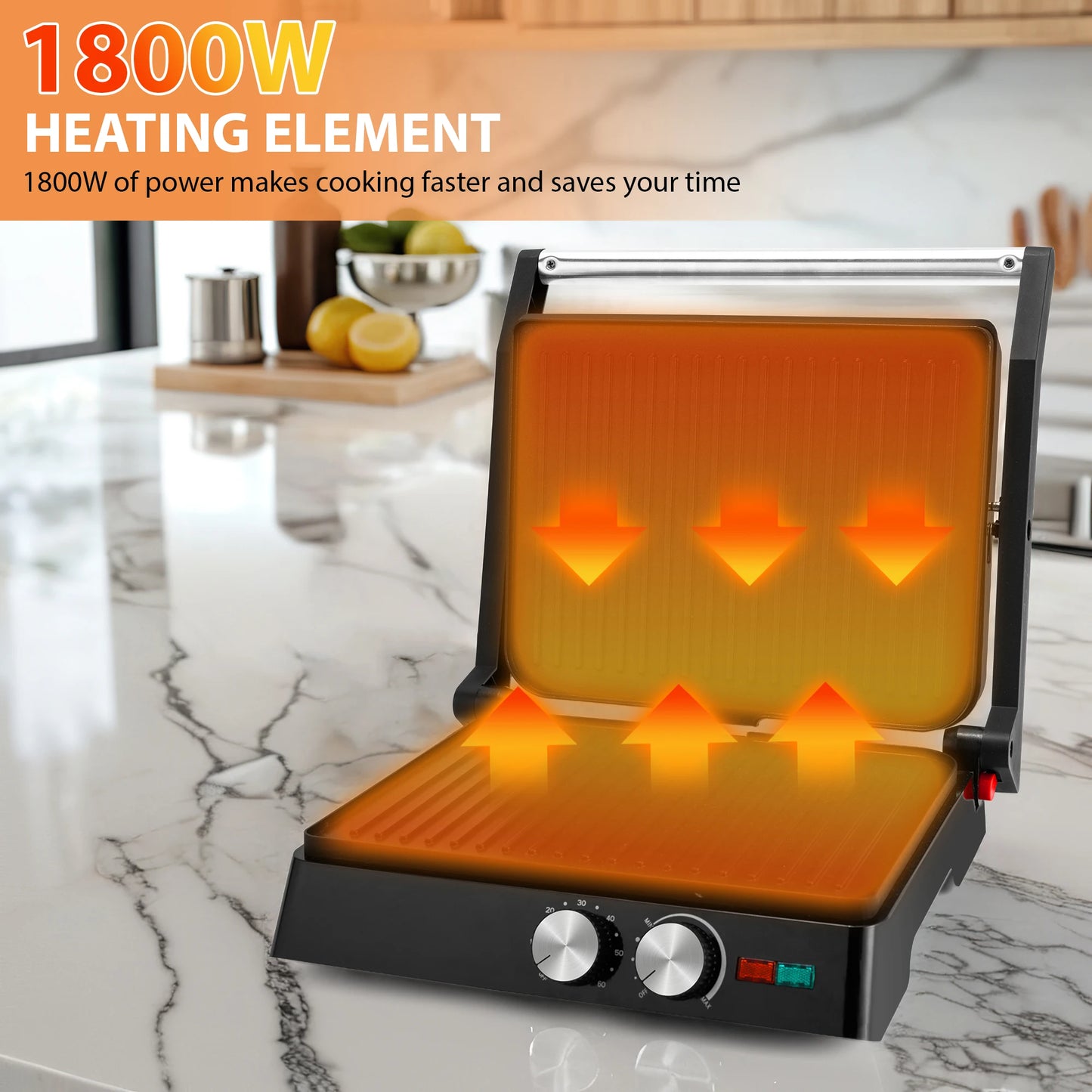 Suslas Electric Panini Press Grill Three In One Waffle Maker