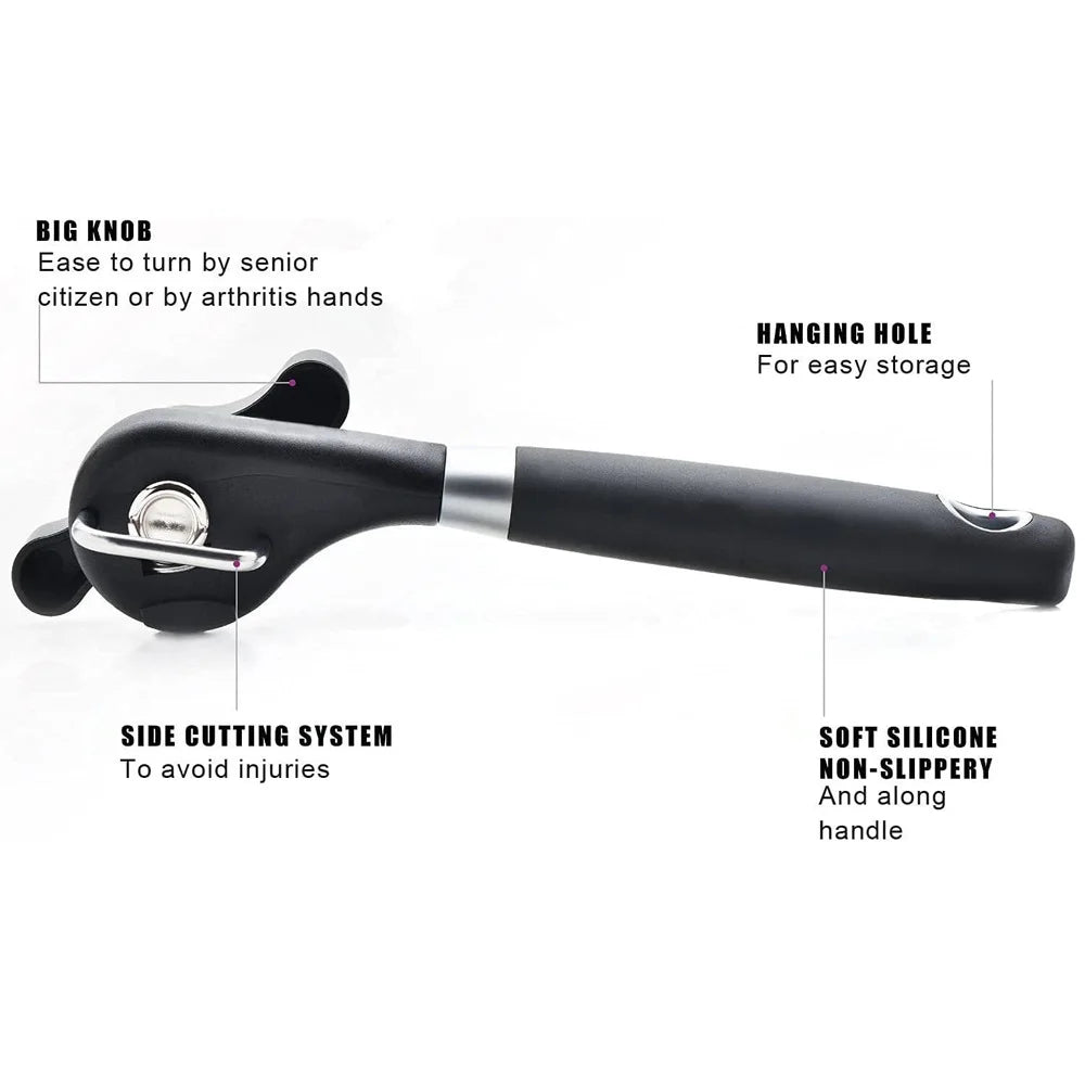 Manual Can Opener Stainless Steel Safe Cut Smooth Edge With Durable Reliable Performance