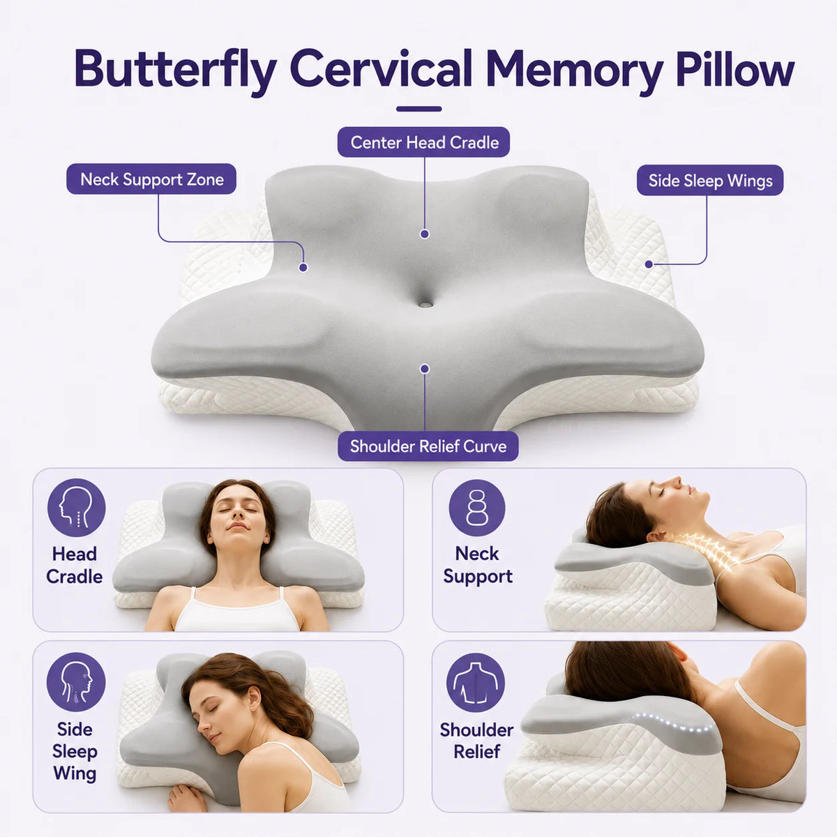 Memory Foam Prone Reading Pillow With Removable Headrest And Neck Support