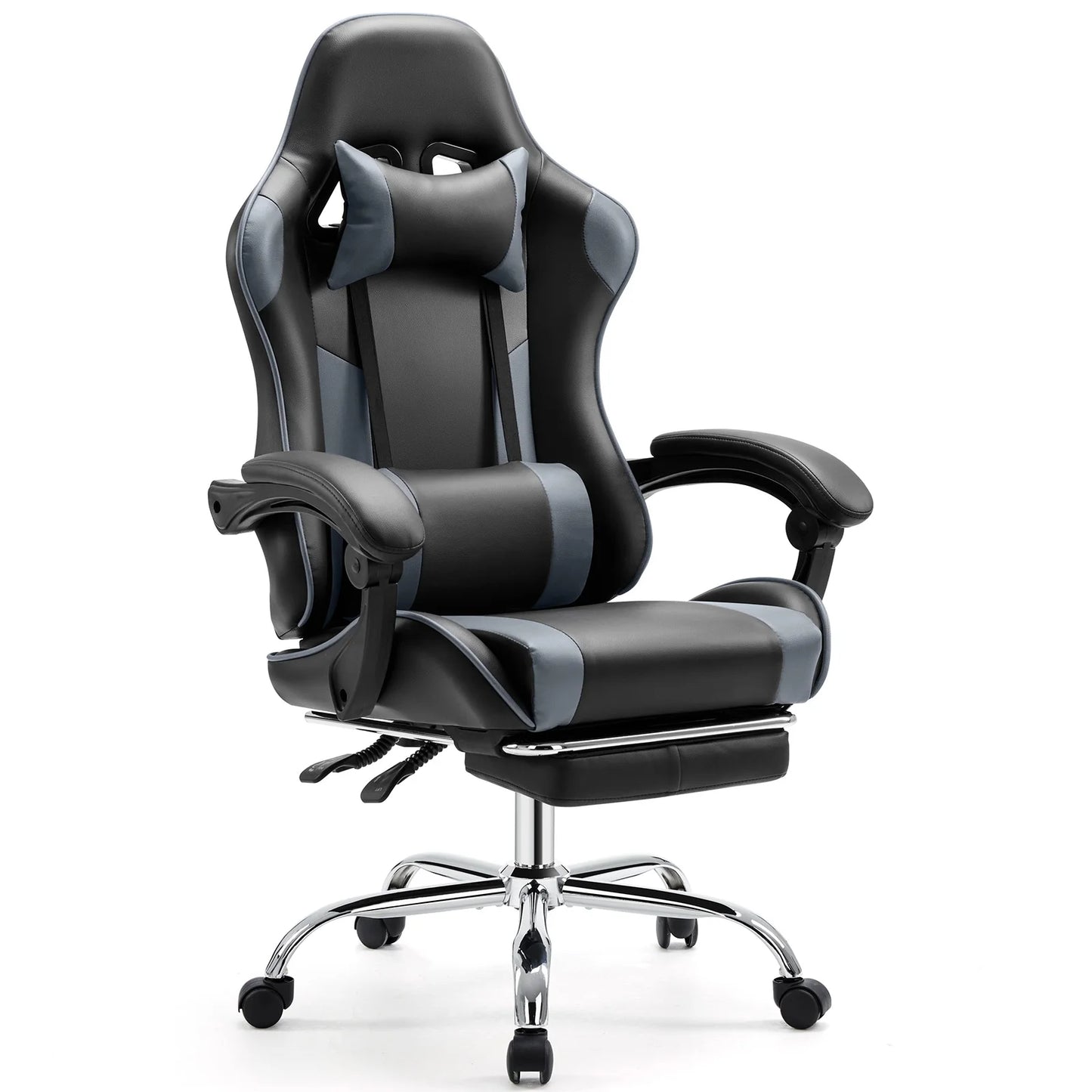 JHK Ergonomic Racing Gaming Chair Featuring Adjustable RemovableHeadrest LumbarSupport