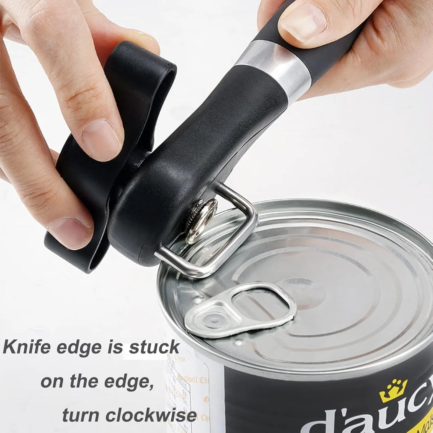 Manual Can Opener Stainless Steel Safe Cut Smooth Edge With Durable Reliable Performance