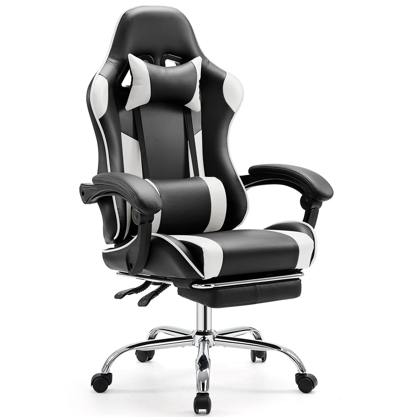 JHK Ergonomic Racing Gaming Chair Featuring Adjustable RemovableHeadrest LumbarSupport