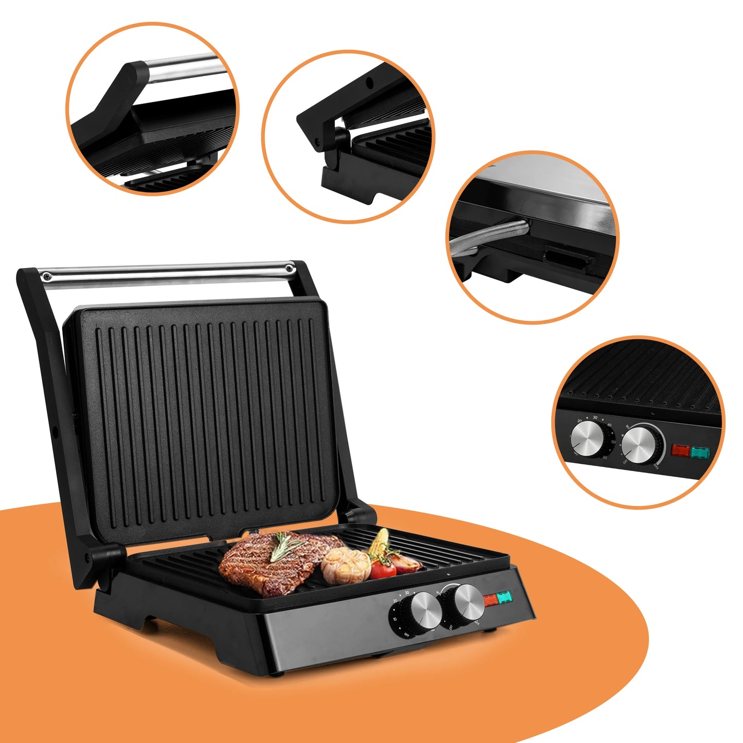 Suslas Electric Panini Press Grill Three In One Waffle Maker