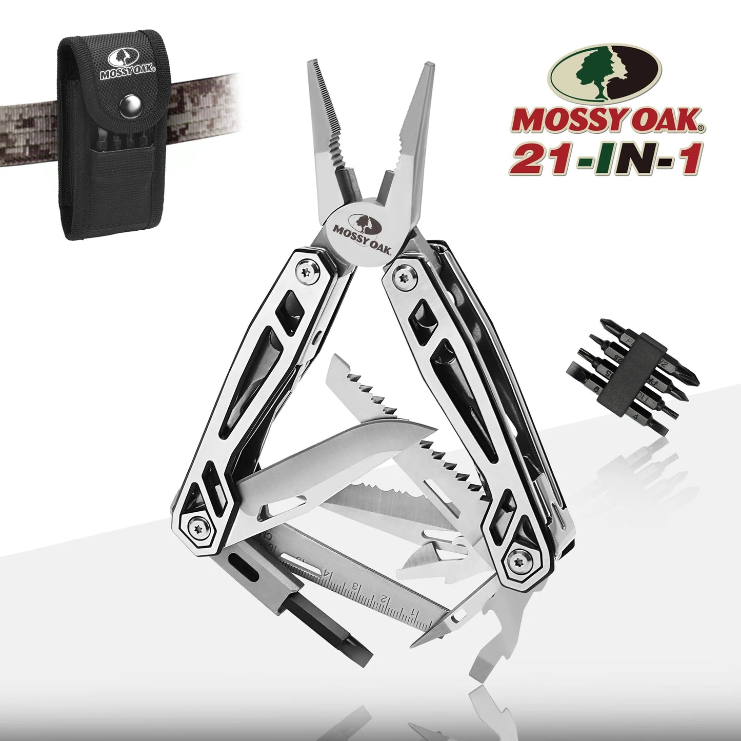 WORKPRO 21 In 1 Multifunction Pliers Stainless Steel Portable Pocket Knife With Sheath Outdoors Camping